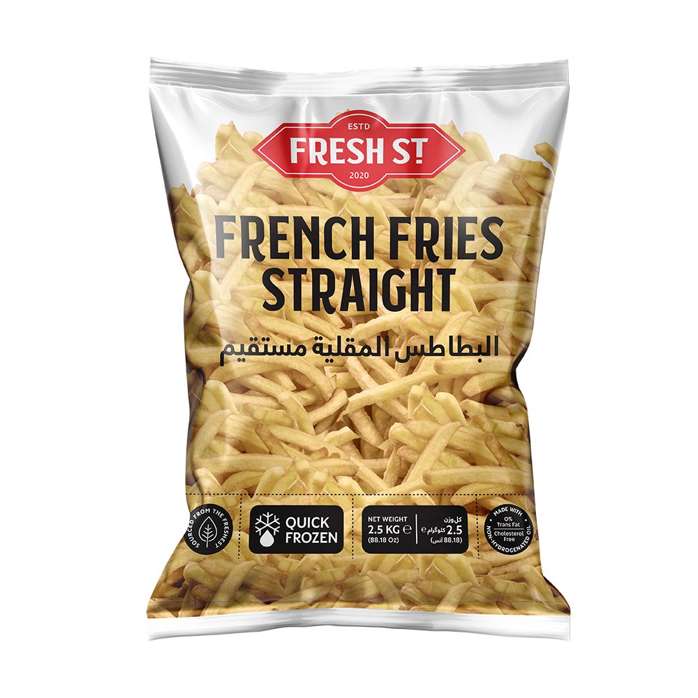 Fresh Street Straight French Fries, 0% Trans Fat, Cholesterol Free, 2.5kg