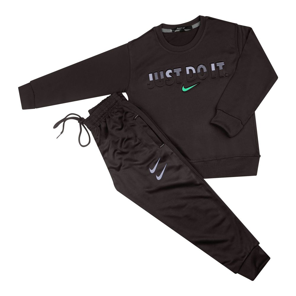 Kids Tracksuit Just Do It, Sweatshirt and Trouser, Brown