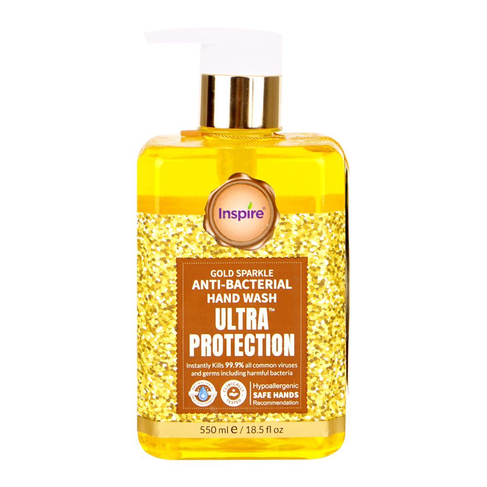 Inspire Gold Sparkle Anti-Bacterial Hand Wash, 550ml