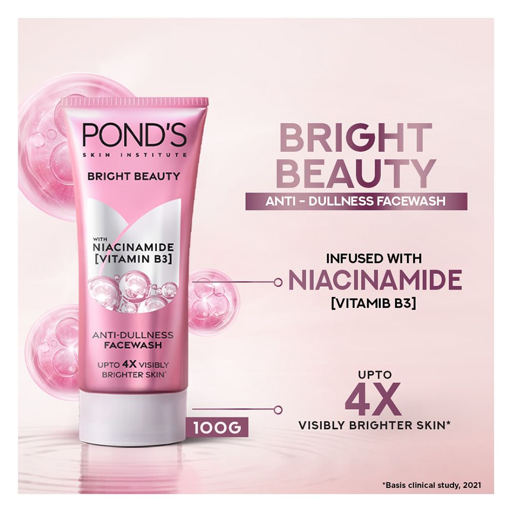 Pond's Bright Beauty Anti-Dullness Face Wash With Niacinamide & Vitamin B3, 100g