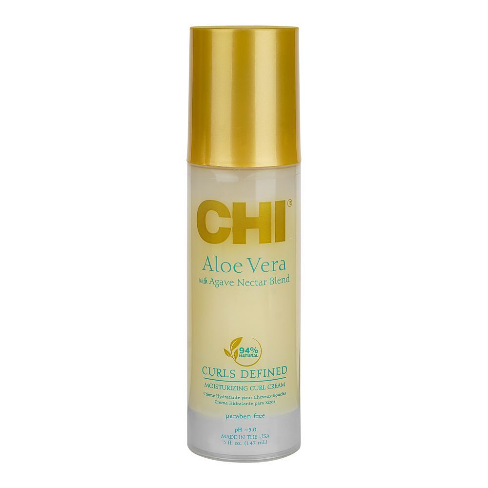 CHI Aloe Vera Moisturizing Curl Hair Cream With Agave Nectar Blend, Paraben & Gluten Free, 147ml