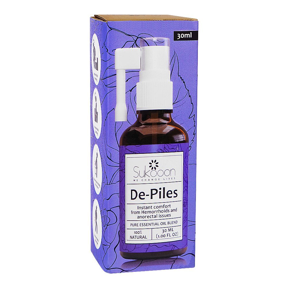 Sukoon De-Piles Essential Oil, Instant Comfort From Hemorrhoids & Anorectal Issue, 30ml