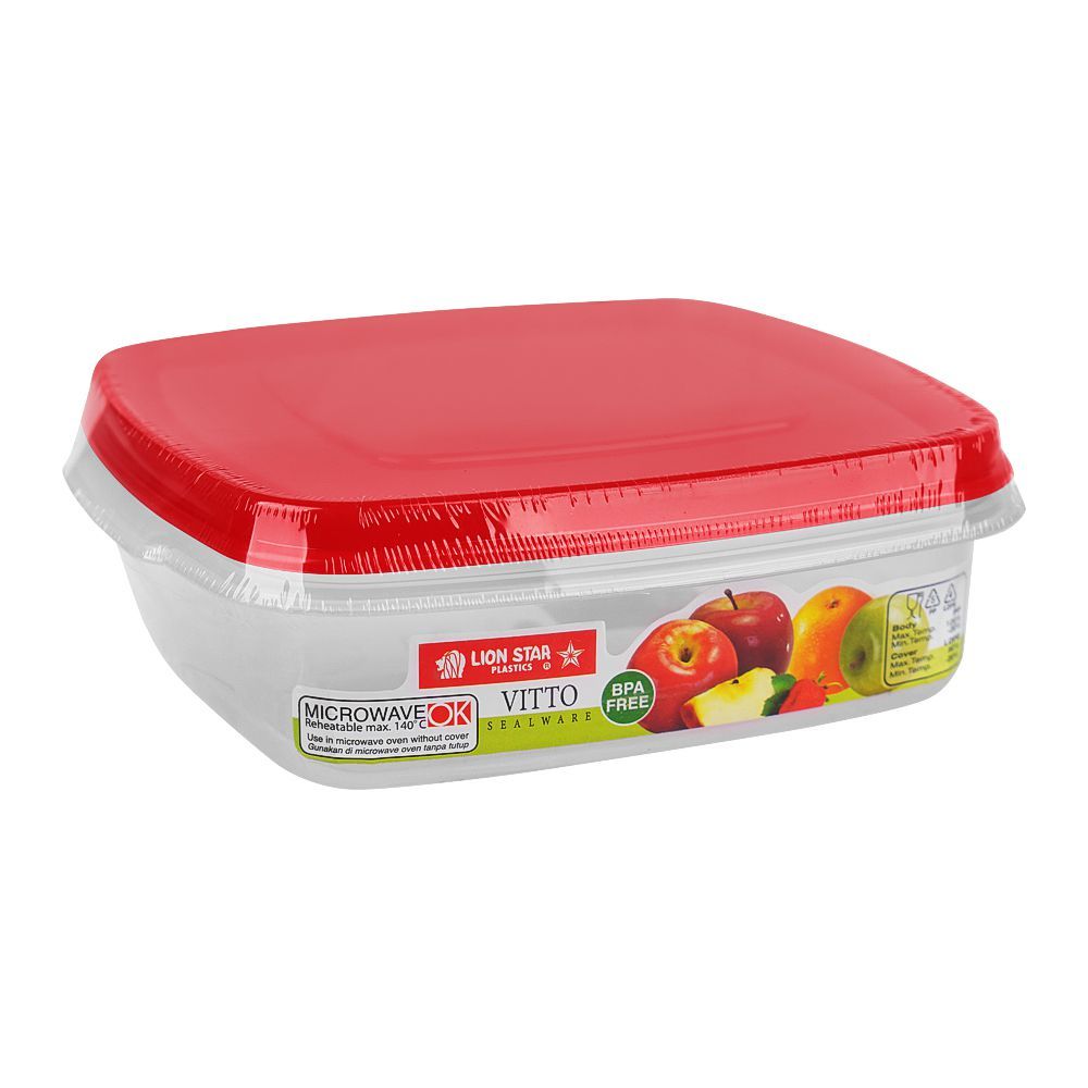 Lion Star Plastic Vitto Sealware Food Container, 750ml, Red VT-1