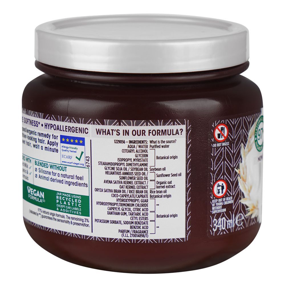 Garnier Original Remedies Haarmaske – Mit Reiscreme & Bio-Hafermilch, 340 Ml, Für Geschmeidiges, Gepflegtes Haar