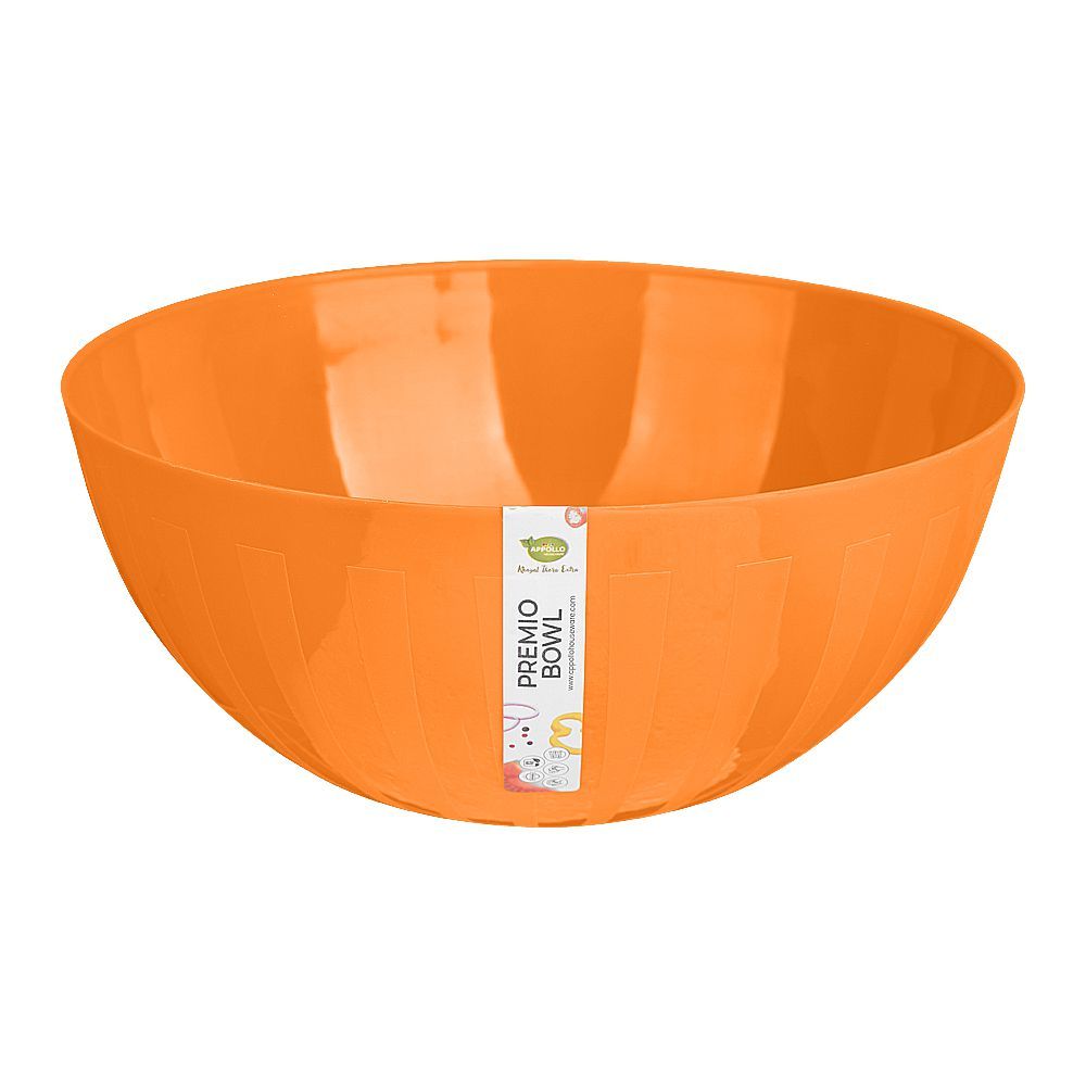 Appollo Premio Plastic Bowl, BPA-Free, Large, Orange