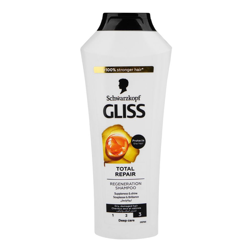 Schwarzkopf Gliss Total Repair Regeneration Shampoo, For Dry & Damaged Hair, 400ml