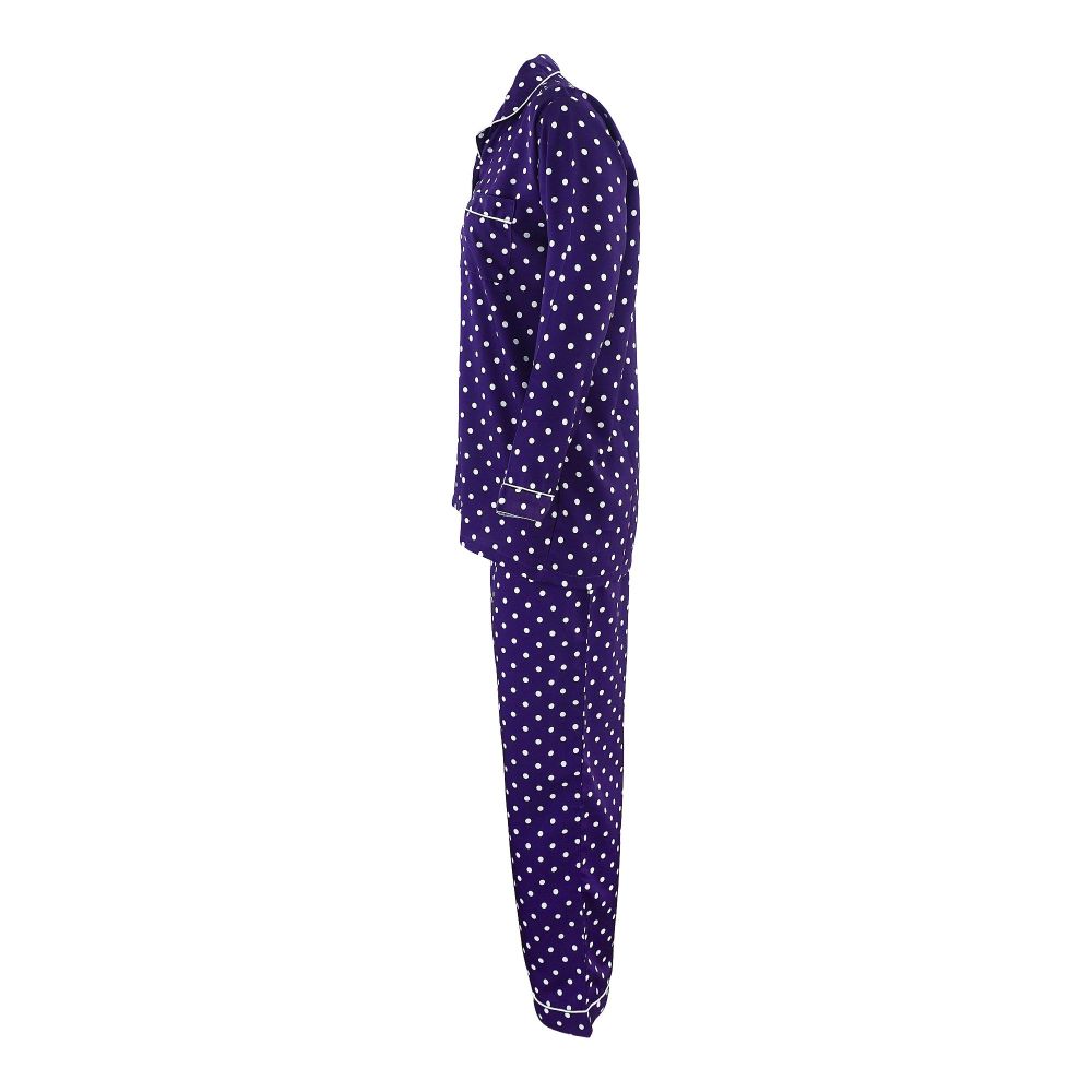 Order Basix Women's Polka Dots Loungewear Dress, 2-Piece Set, Navy Blue ...