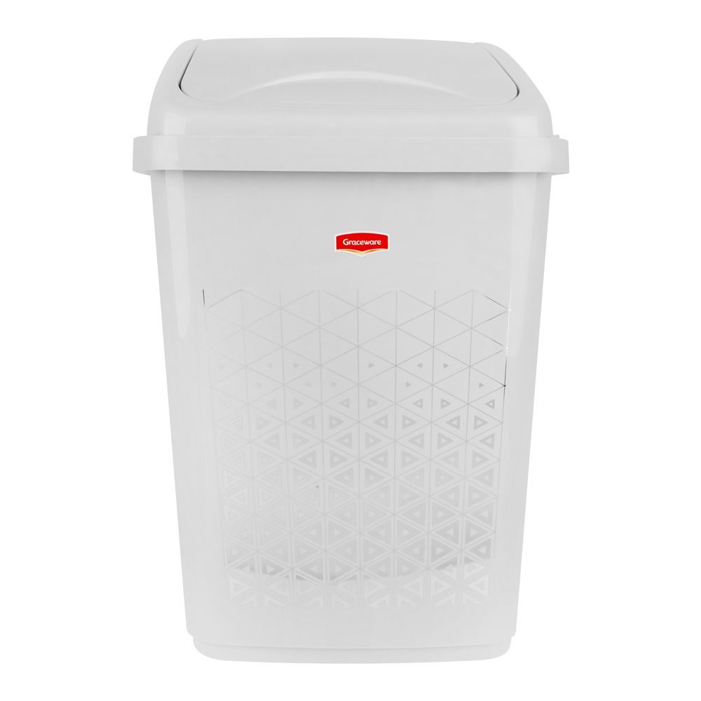 Eco Plastic Dustbin With Lid, 26000ml, Off-white