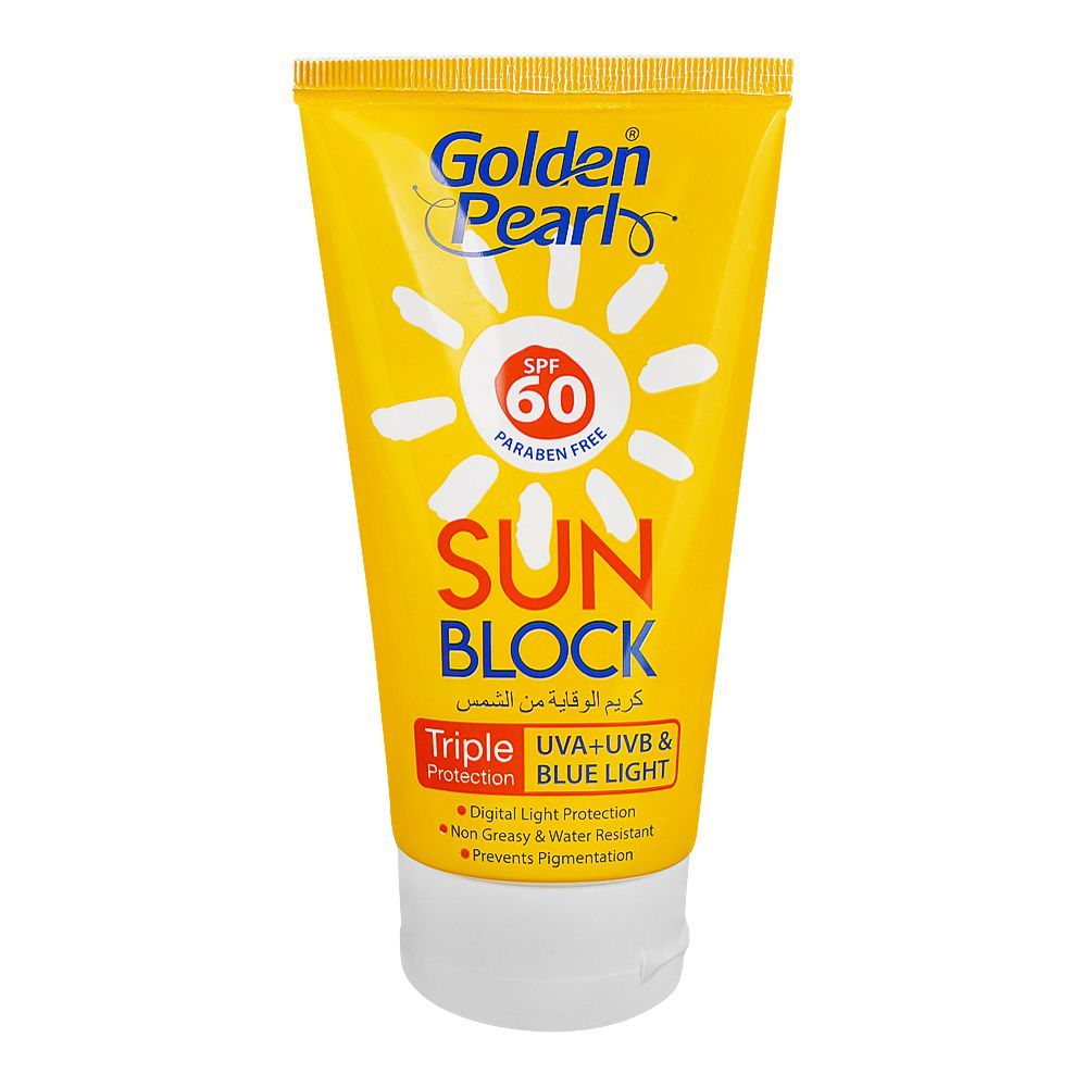 Golden Pearl Triple Protection UVA+UVB & Blue Light Sun Block, SPF60, 120ml