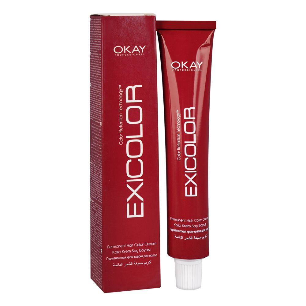 Okay Professionnel Exicolor Permanent Hair Color, Hair Dye Cream, 60ml, 6.70 Dark Blonde Cocoa Brown