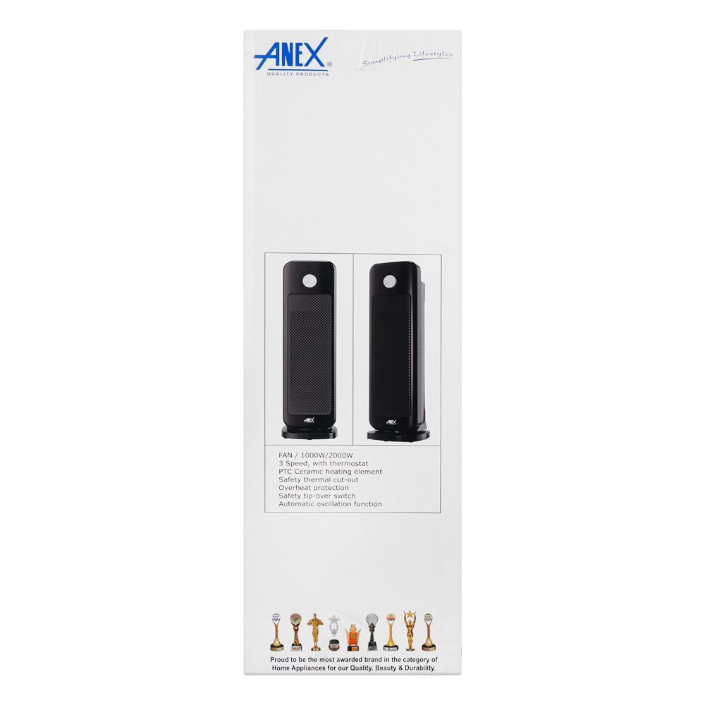 Purchase Anex Deluxe Fan Heater, 2000W, Black, AG-5014 Online at ...