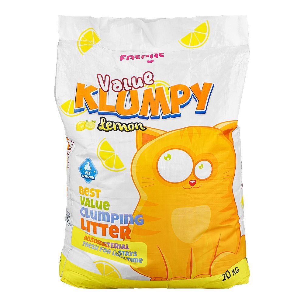 Fat Pat Value Klumpy Cat Litter, Lemon Scented, Anti-Bacterial, Vet-Approved, 20kg bag