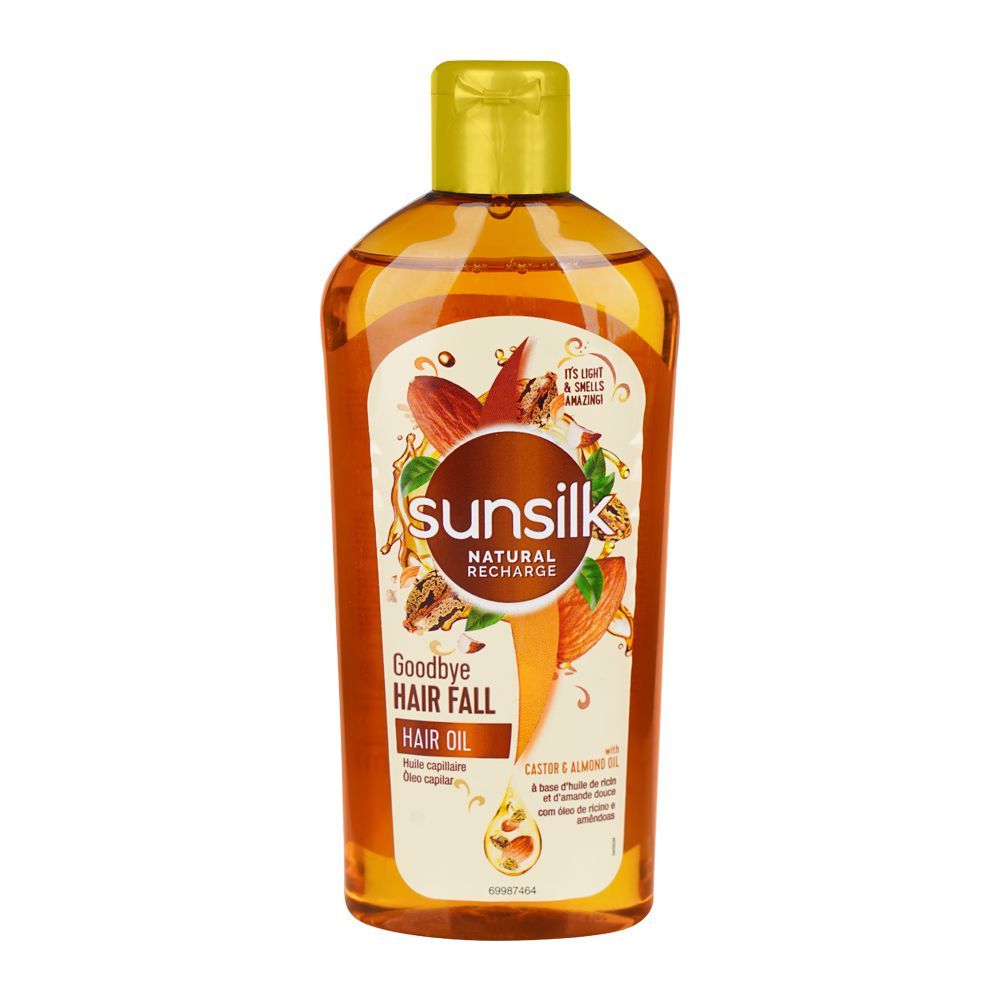 Sunsilk Natural Recharge Goodbye Hair Fall Castor & Almond Hair Oil, 250ml