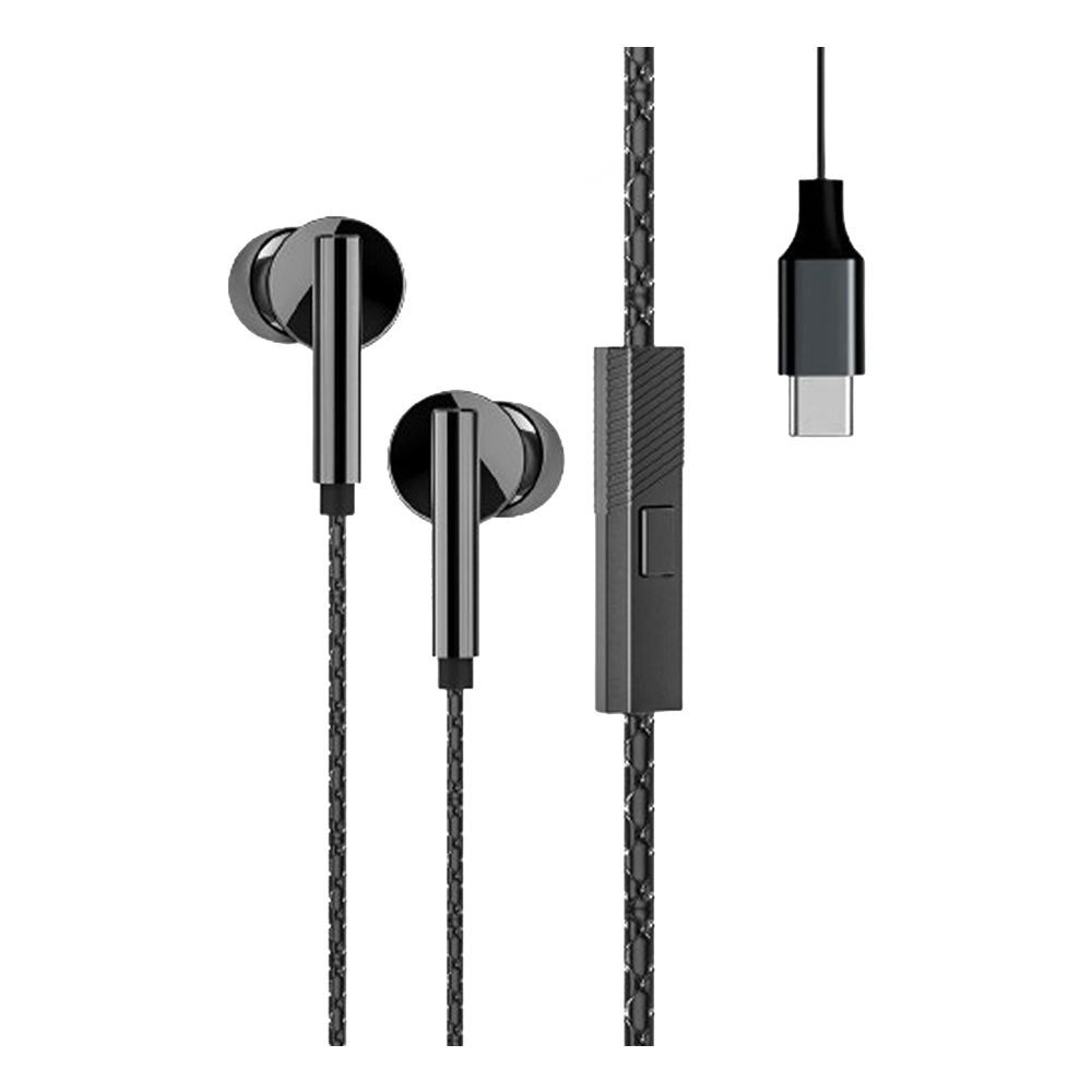 Yolo Type C Wired Earphone, Handsfree, Black, Y-21