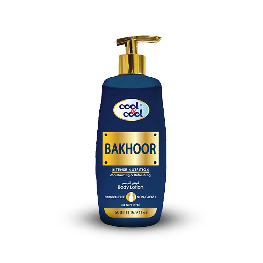 Cool & Cool Bakhoor Body Lotion, Non Greasy & Paraben Free, For All Skin Types, 500ml