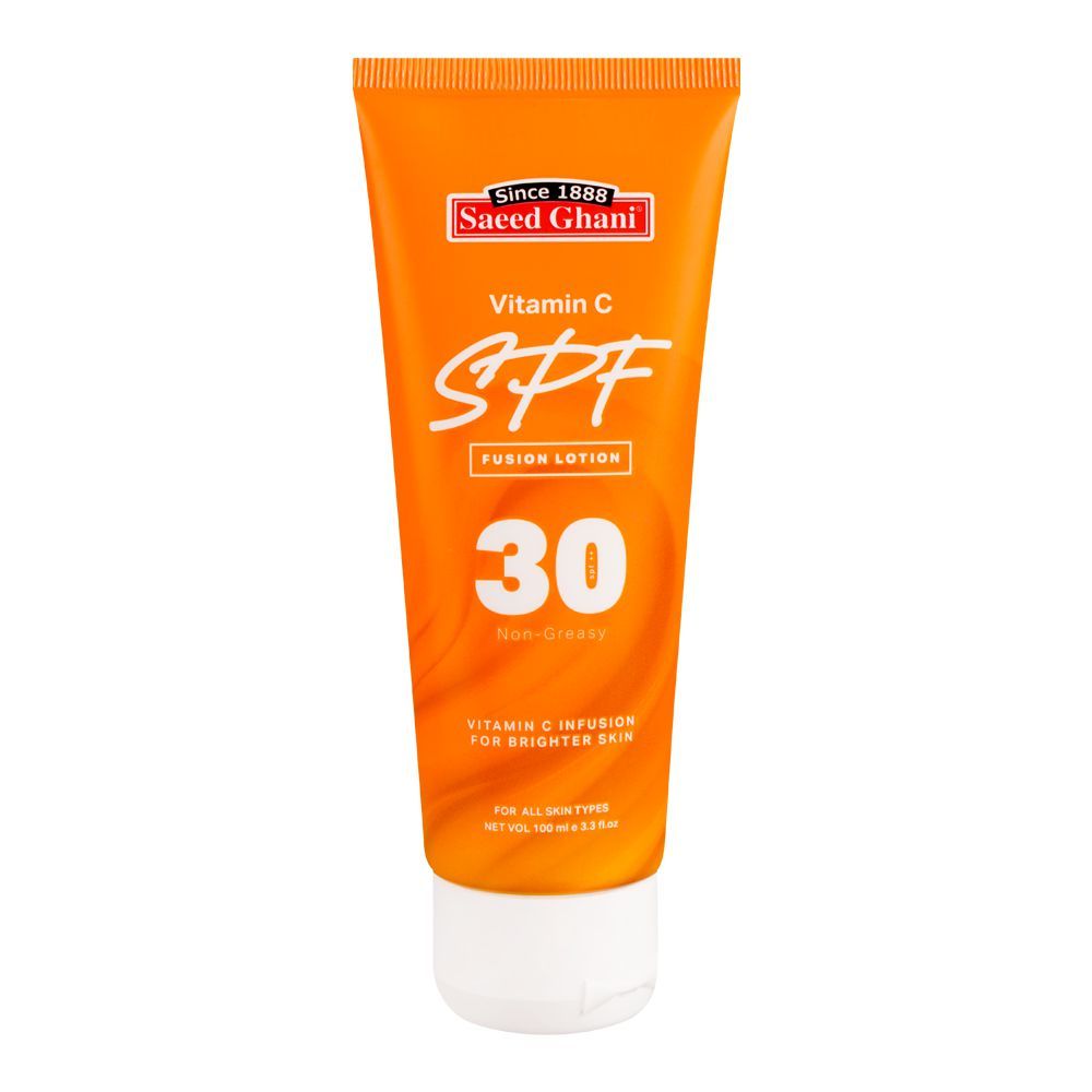 Saeed Ghani Vitamin-C SPF-30 Fusion Lotion Sunscreen, Non Greasy, For All Skin types, 100ml