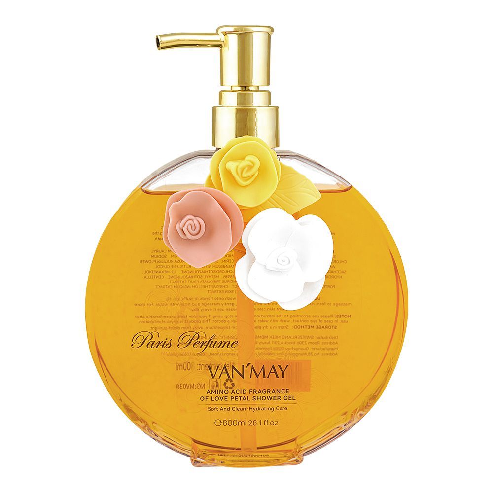 Van'May Paris Perfume Amino Acid Fragrance Of Love Petal Shower Gel, 800ml