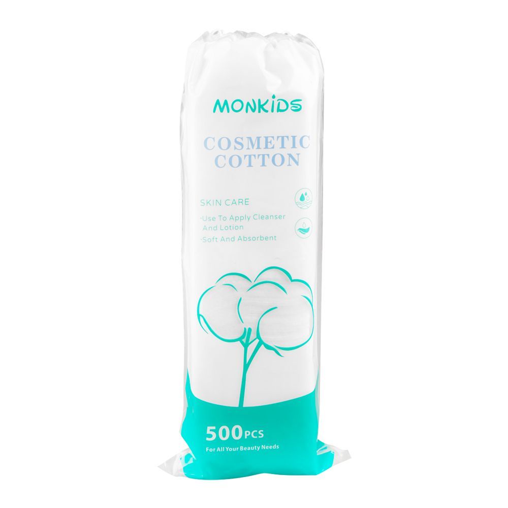 Monkids Cosmetic Cotton Makeup Remover Pads, 500-Pack, KS259