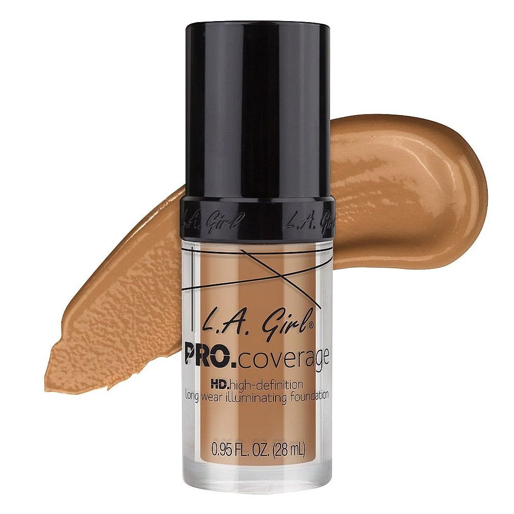 L.A. Girl Pro Coverage HD Long Wear Illuminating Liquid Foundation, 28ml,  GLM646 Beige