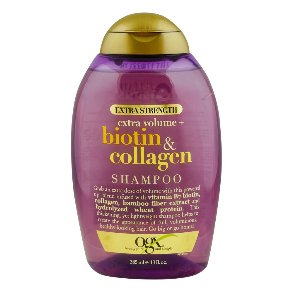 OGX Extra Volume Biotin & Collagen Shampoo, Sulfate Free, 385ml