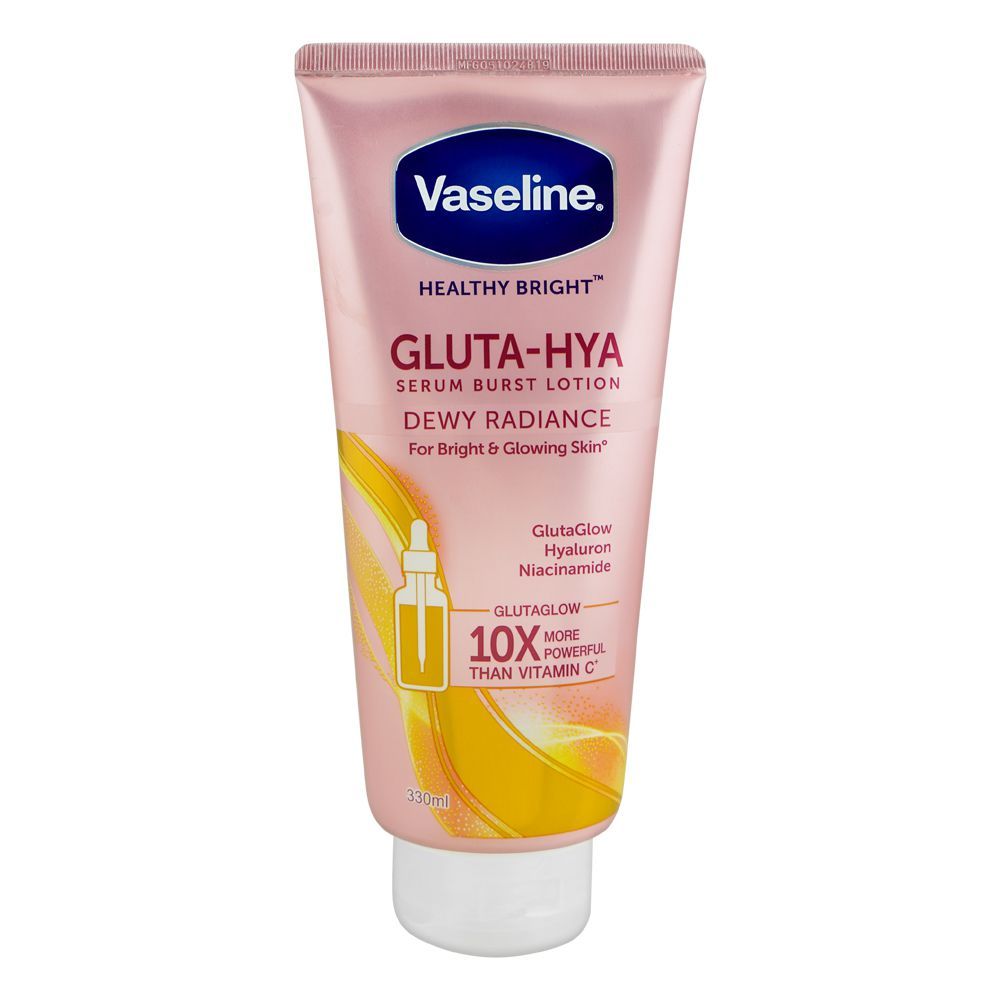 Vaseline Healthy Bright Gluta-Hya Dewy Radiance Serum Burst Body Lotion, 330ml