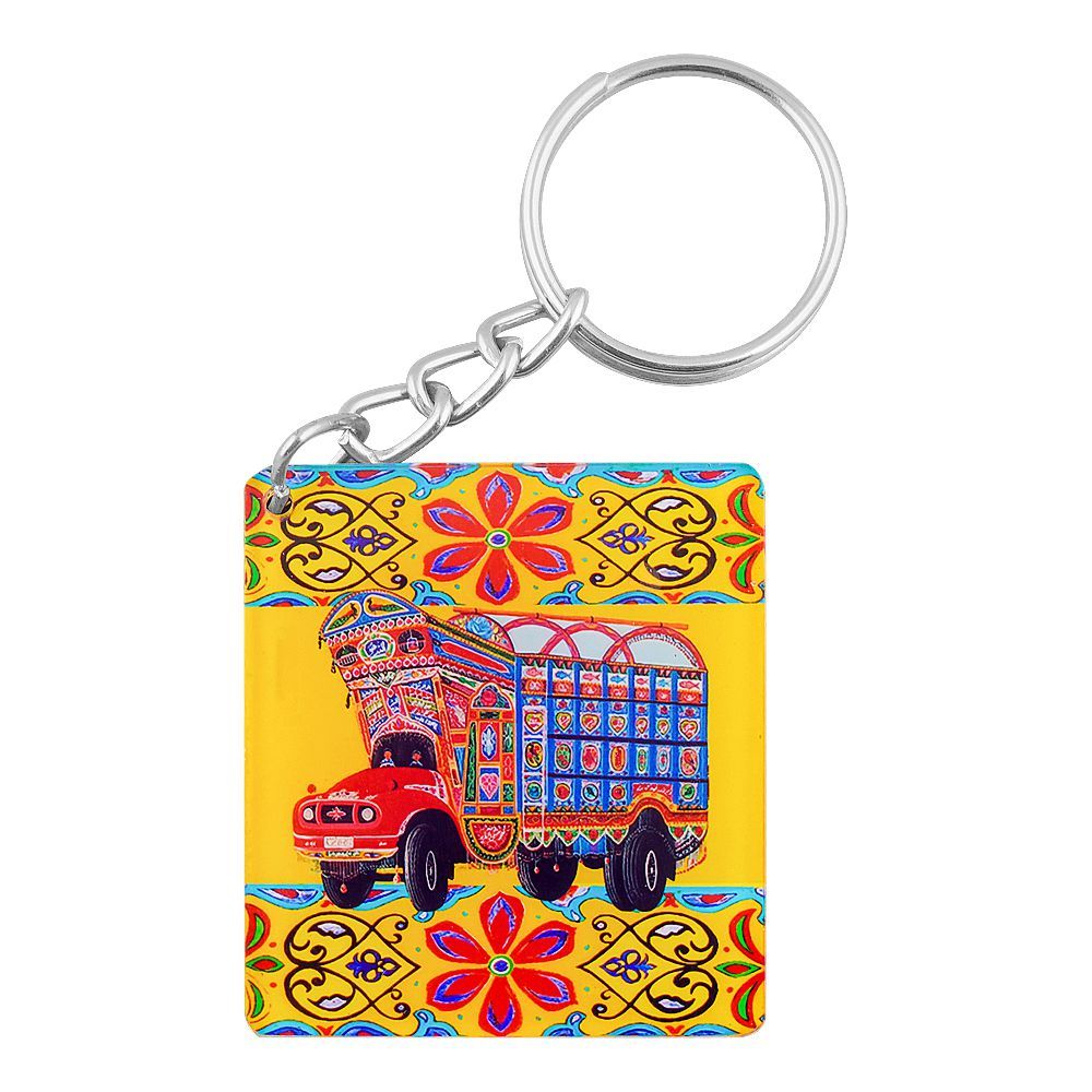 Star Shine Truck Art Truck Keychain - Yellow