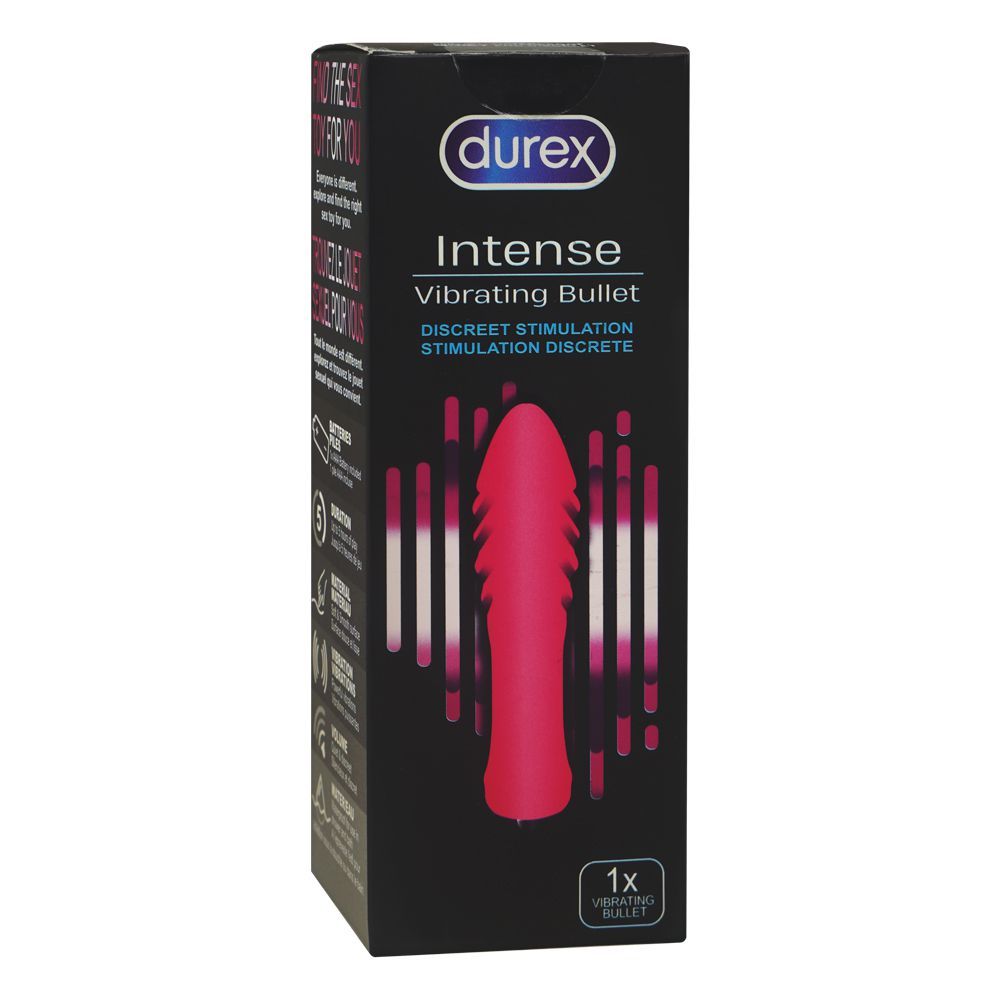 Durex Intense Vibrating Bullet Adult Sex Toy, Battery Included, Waterproof, 5-Hour Play