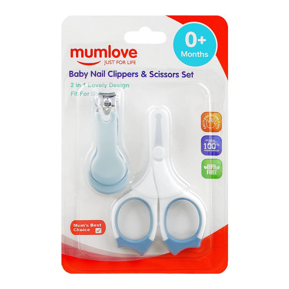 Mum Love Baby Nail Clippers & Scissors Set, Blue, 309-C