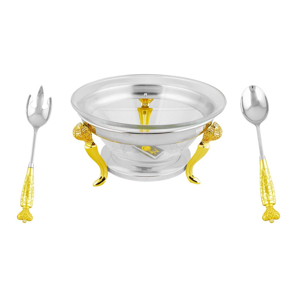 Onemore Salad Serving Bowl Set with Salad Server Spoons, SBC001GSW