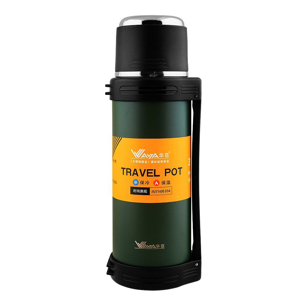 WAYA Portable Stainless Steel Thermos Water Bottle, 1700ml, Green, (HY13) 0001248