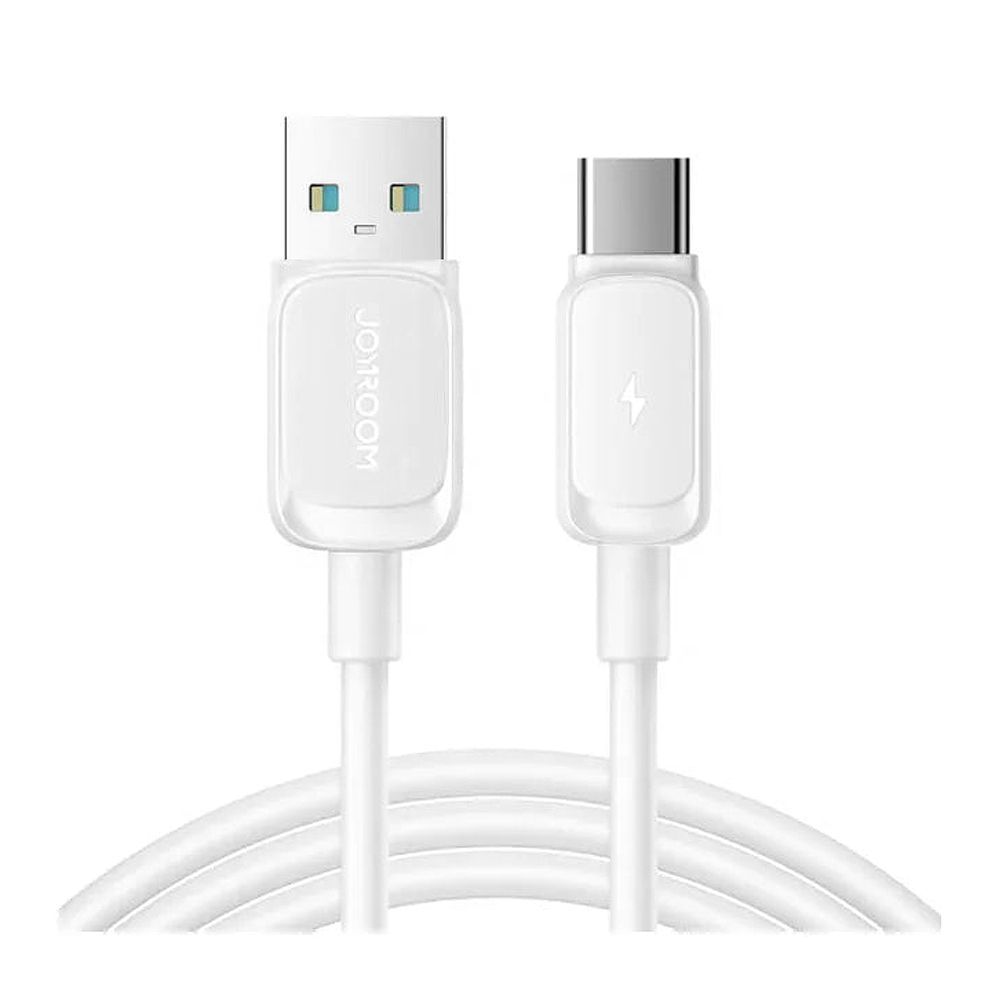 Joyroom Multi Color Series USB-A To Type-C Fast Charging Data Cable (1.2m/4ft, 3A), White, S-A14