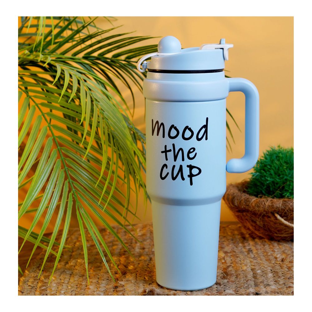 Mood The Cup Ice Bomber Thermos Travel Mug, Cold Coffee Tumbler, 1200ml, Blue, 102344