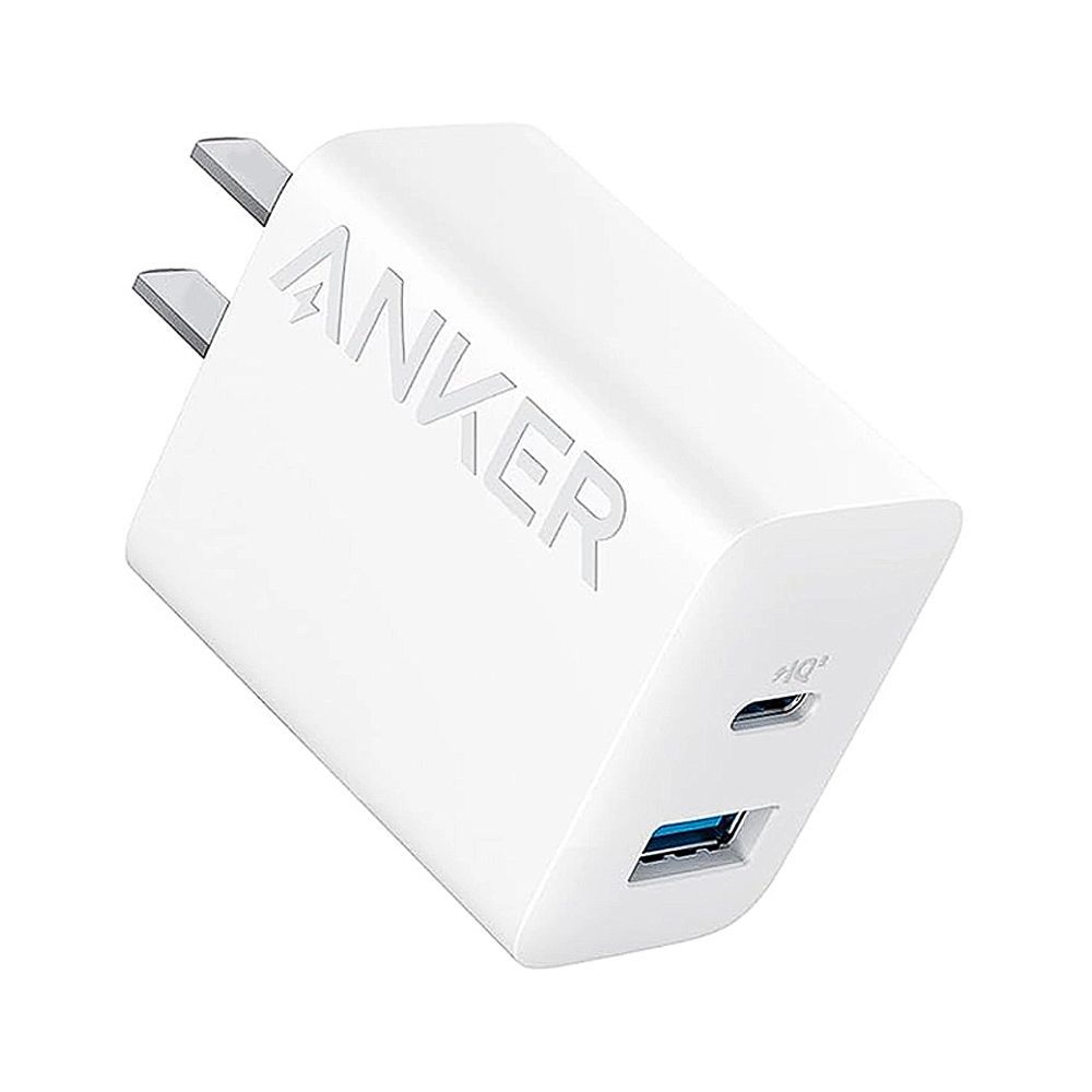 Anker Select Wall Charger (20W, High-Speed, 2 Ports USB-C & USB-A), White, A2348J21