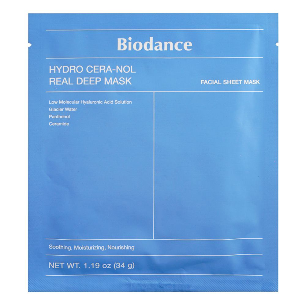 BIODANCE Hydro Cera-nol Deep Hydration Facial Sheet Mask, Soothing & Moisturizing Face Mask, 34g