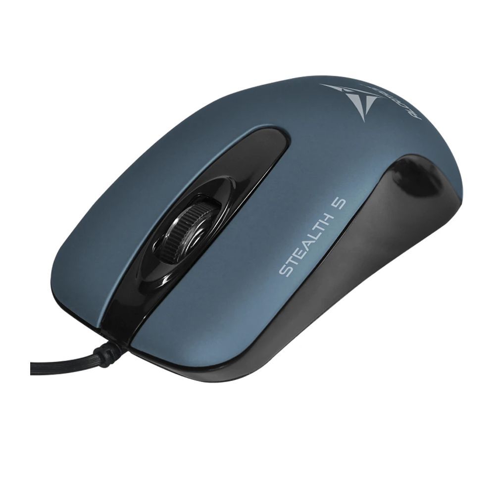 Alcatroz Stealth 5 Silent 1200 CPI USB Optical Wired Mouse, Dark Blue