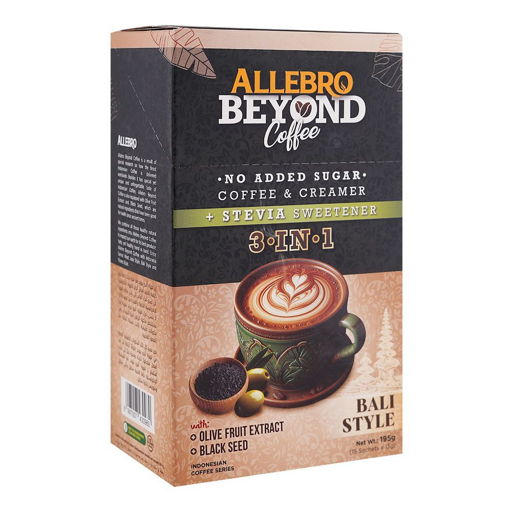 Allebro Beyond Bali Style Stevia Coffee, 195g