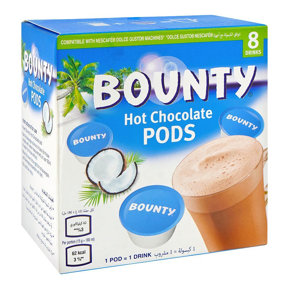 Bounty Hot Chocolate Pods, Compatible with Dolce Gusto Machines, 8-Pack