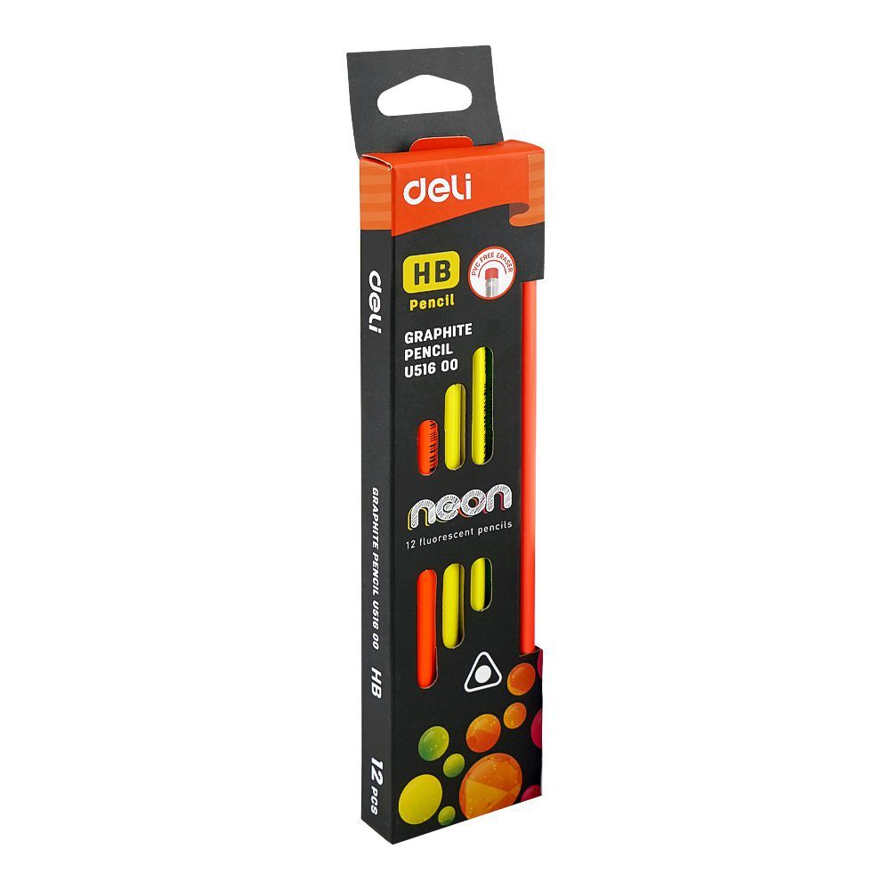 Deli Neon HB Graphite Pencil Assorted 12-Pack, EU51600