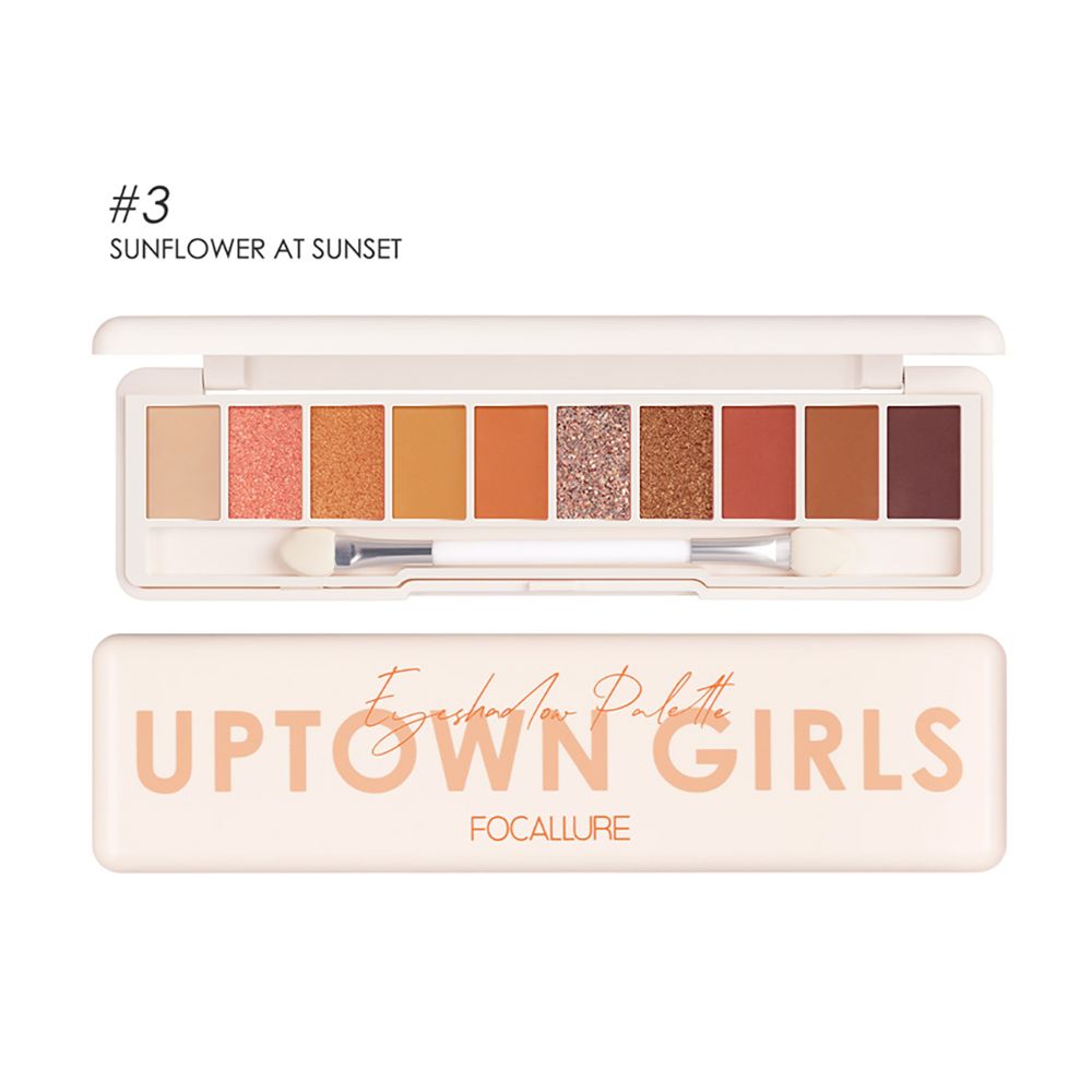 Focallure Uptown Girls 10 Color Eyeshadow Palette, FA158 - 03 Sunflower at Sunset