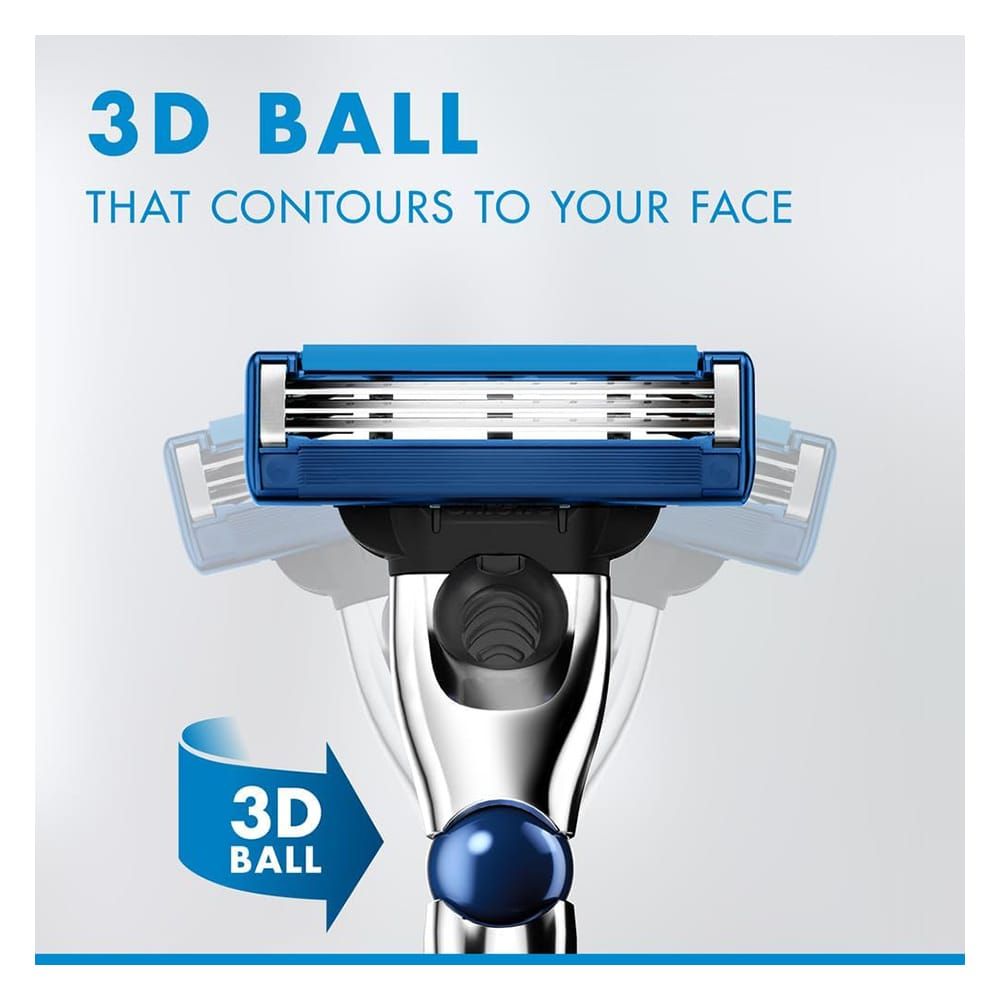 3 Ball Razor Gillette Mach3 Turbo 3D Ball Razor Handle With 6 Blades, Special Pack