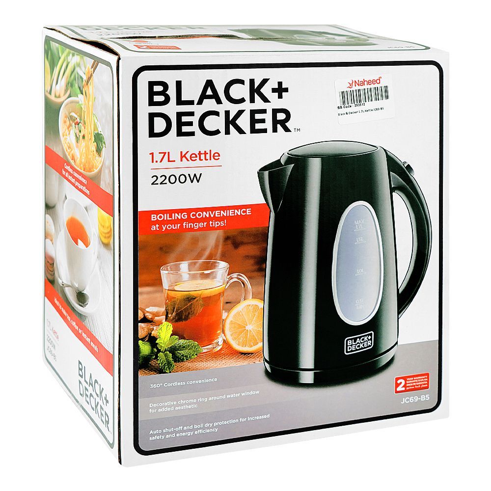 Black & Decker Electric Kettle, 1700ml, 2200W, JC69-B5