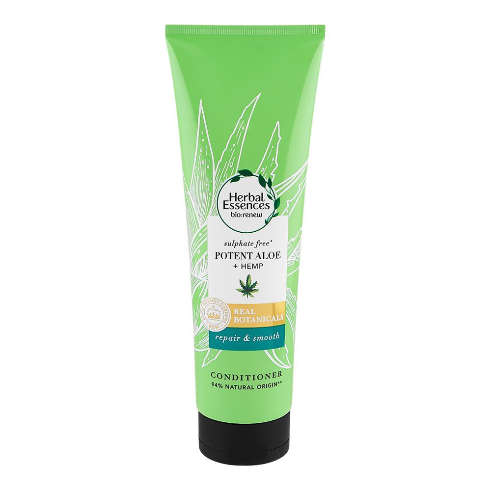 Herbal Essences Bio Renew Potent Aloe+Hemp Repair & Smooth Conditioner,  Sulfate Free, 275ml