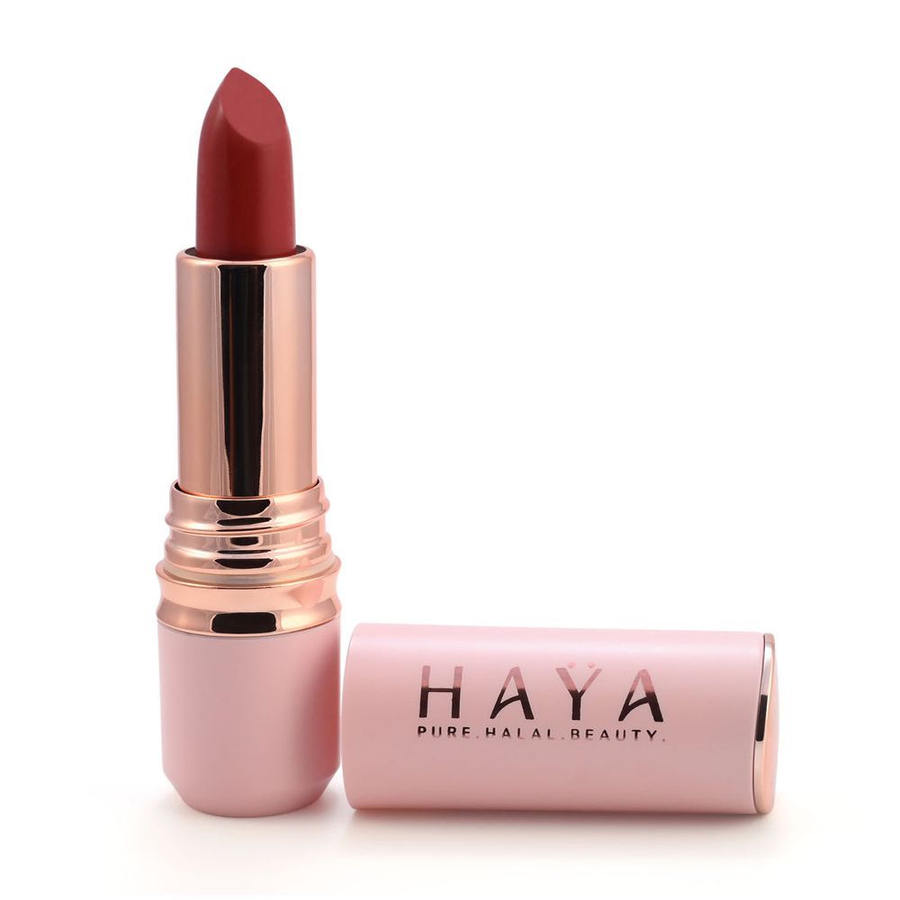 Haya Pure Halal Beauty Matte Velvet Waterproof Lipstick, 04 Rust, 4g