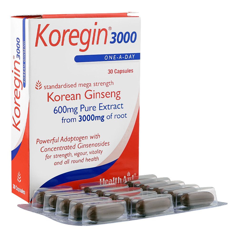 Health Aid Koregin One A Day Capsule, 3000mg, 30-Pack