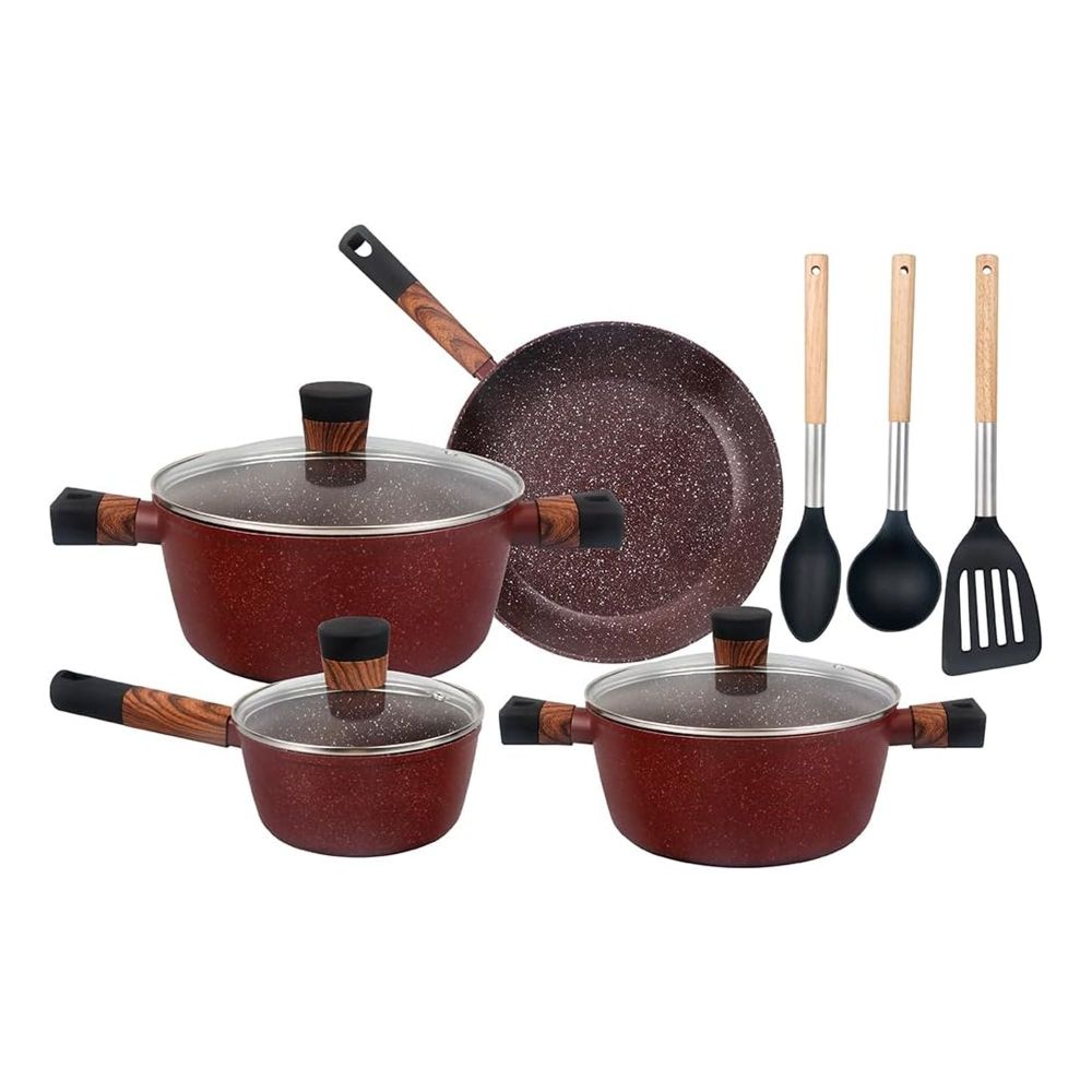 Chef. Select Cookware Royalford Chef Choice Granite Coated Cookware Set, RF12491, 10-Pack