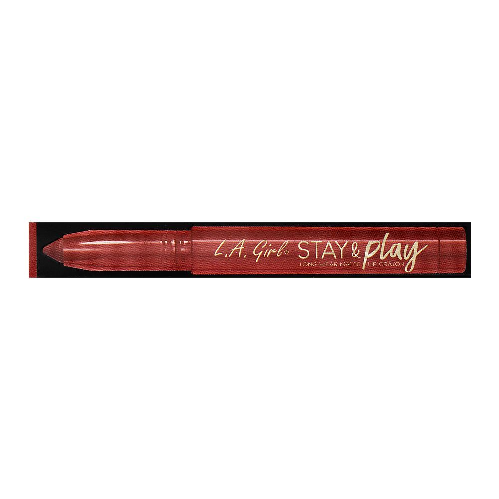 L.A. Girl Stay & Play Long Wear Matte Lip Crayon, GLC736 Here For It, 1.4g