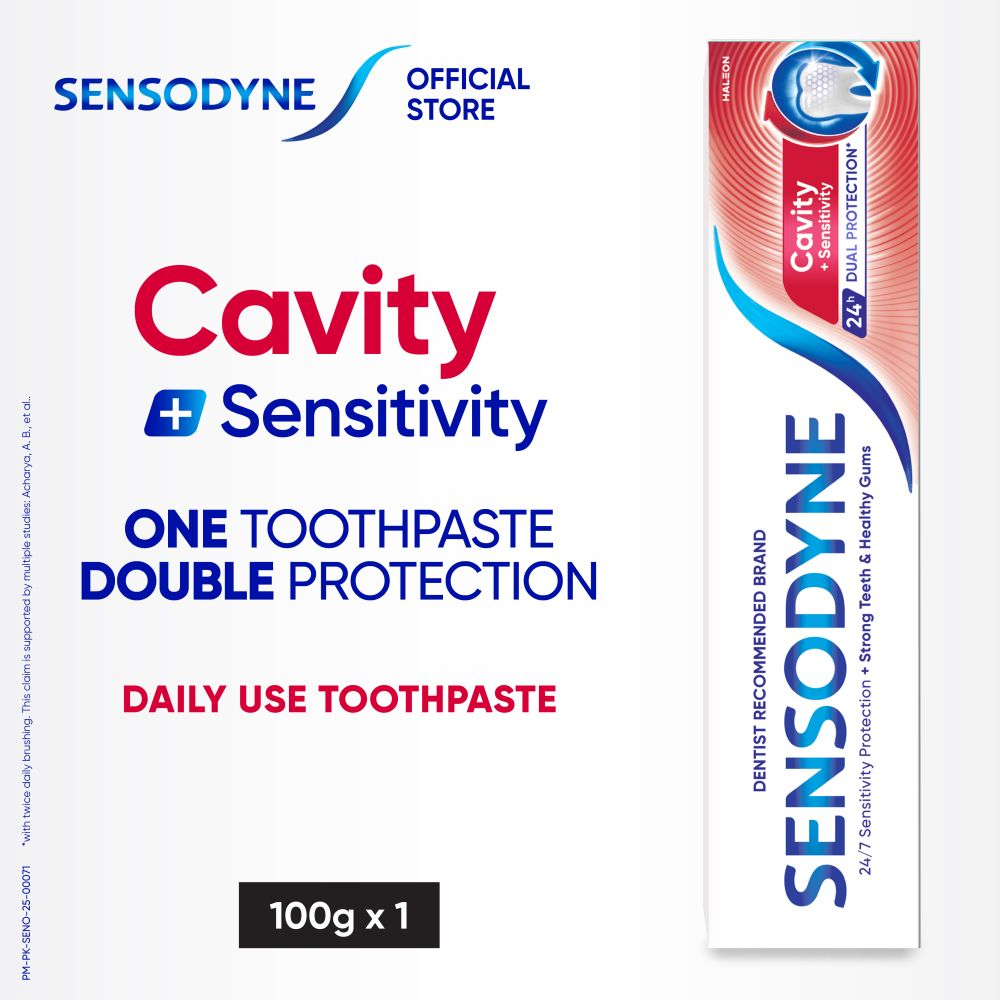 Sensitivity Toothpaste Colornote Sensodyne Cavity + Sensitivity 24H Dual Protection Toothpaste, 100g
