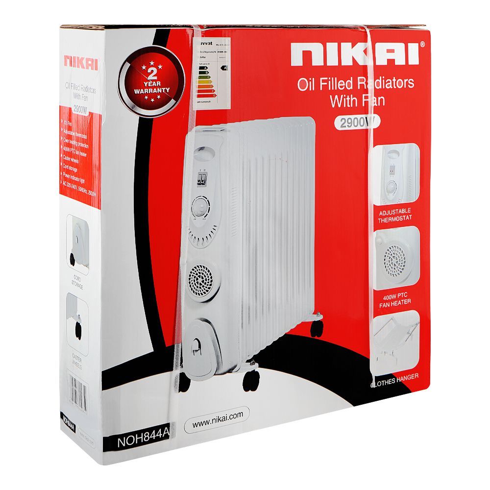 Kanaka Radiator Nikai Oil Filled Radiators With Fan, 2900W, 220-240V, NOH844A
