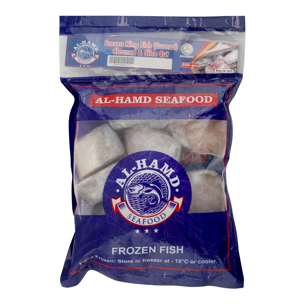 Hammad Fish Al-Hamd Seafood Surmai Clean & Slice Cut, 800g