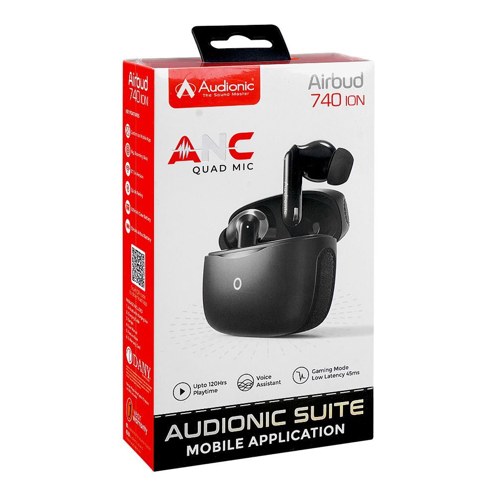 Audionic Quad Mic ANC Airbud-740 Ion, 40 Hours Play Time, 300mAh Case ...